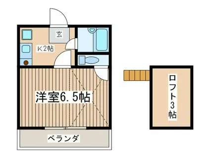 クンストハウス茅ヶ崎館(1K/2階)の間取り写真