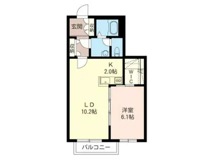 ミオプラサール(1LDK/1階)の間取り写真