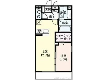 サンライズ豊里(1LDK/1階)の間取り写真