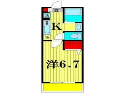 レジデンス松戸小根本(1K/1階)の間取り写真