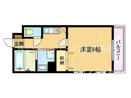 ツインズナガタ(1K/2階)の間取り写真