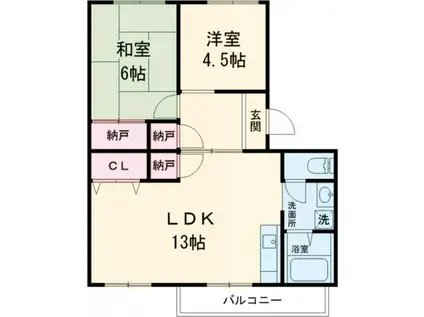 メゾンわかな(2LDK/2階)の間取り写真