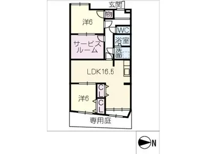 カーサ清住(2SLDK/1階)の間取り写真
