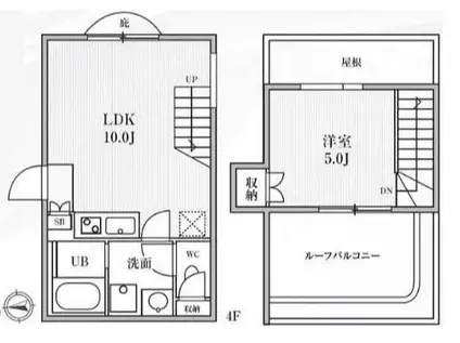 アスティーレ市谷柳町(1LDK/4階)の間取り写真