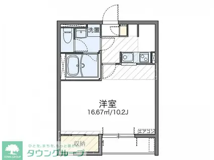 レオネクストドミールII(1K/2階)の間取り写真