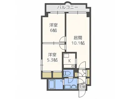 サントピア表参道(2LDK/3階)の間取り写真
