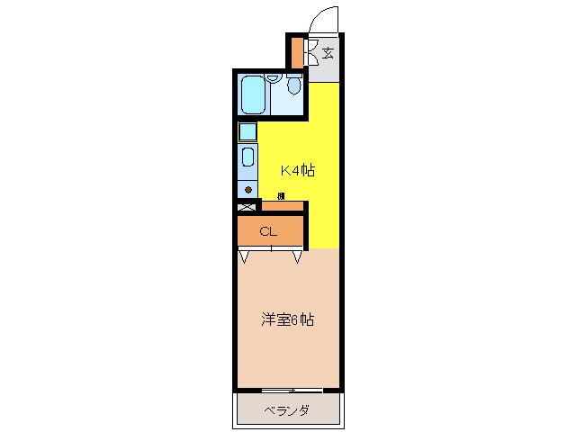 ホームレジデンスA(1K/4階)の間取り写真