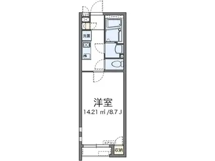 クレイノルピナス参番館(1K/1階)の間取り写真