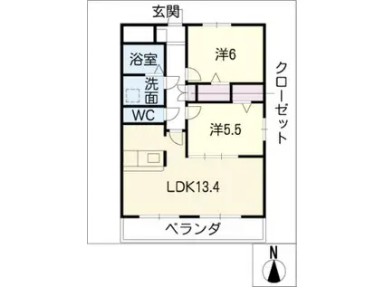 ルネスティアレ(2LDK/3階)の間取り写真