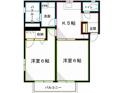 FLAT F(2K/1階)の間取り写真