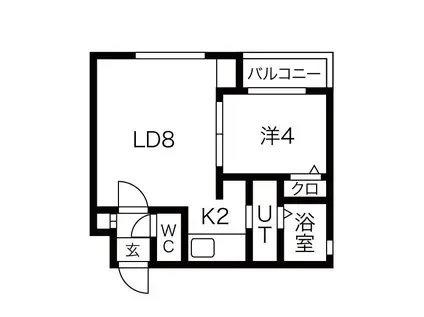 札幌平岸ラウンドスクエア(1LDK/3階)の間取り写真
