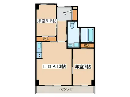 パノラマハイツ第2(2LDK/3階)の間取り写真