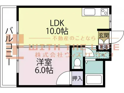 権藤ビル(1LDK/3階)の間取り写真