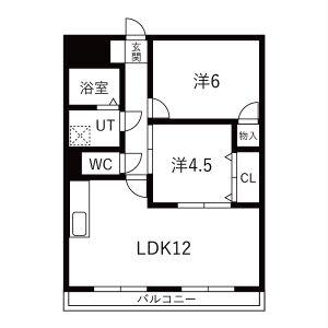ファミール八代(2LDK/4階)の間取り写真