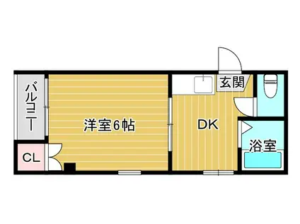リバティ御幸(1DK/1階)の間取り写真