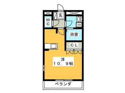 アペックス・ハイム(1K/1階)の間取り写真