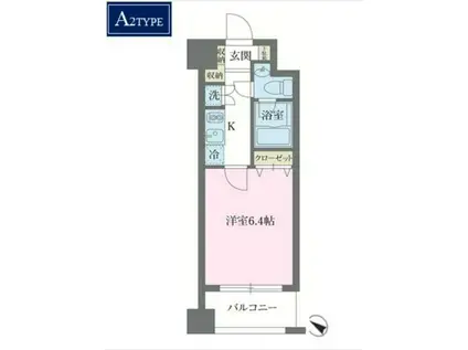 KDXレジデンス森下千歳(1K/2階)の間取り写真