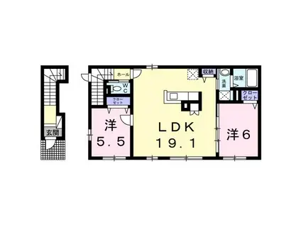 ＪＲ函館本線 旭川駅 バス乗車時間：9分 最寄りバス停で下車 徒歩3分 2階建 築9年(2LDK/2階)の間取り写真