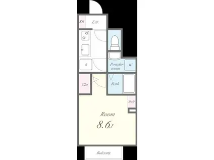 メルヴェーユI(1K/1階)の間取り写真