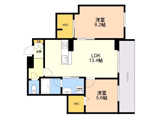 シャーメゾン上大利レジデンス(2LDK/2階)の間取り写真