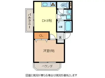 仙禄マンション(1DK/1階)の間取り写真