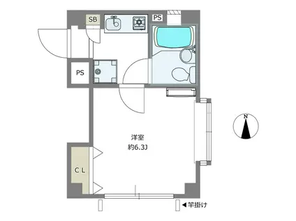 メゾン・ラフィーネ(1K/1階)の間取り写真