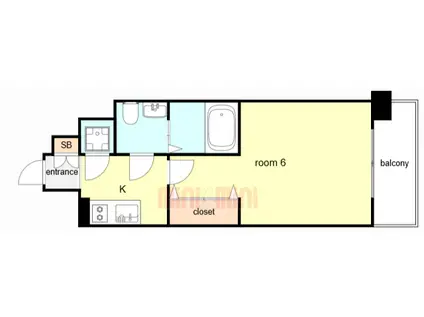 エスリード大阪シティグランツ(1K/8階)の間取り写真