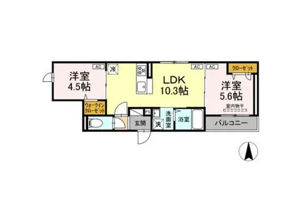 グラナーデ東尾久II(2LDK/2階)の間取り写真