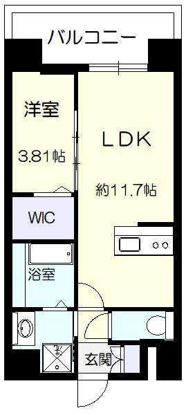 WORVE吹田江坂(1LDK/5階)の間取り写真