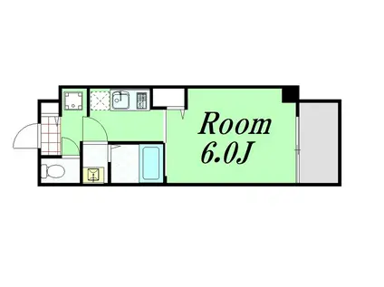 ALVAS(1K/4階)の間取り写真