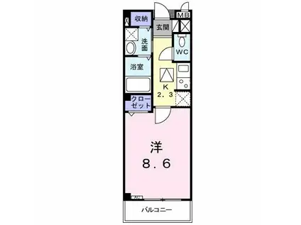 フレッシュリーI(1K/1階)の間取り写真