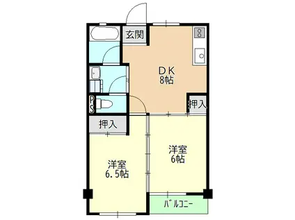 ハイツ・ニューキャッスル(2DK/4階)の間取り写真