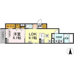 URBANA(1LDK/1階)の間取り写真