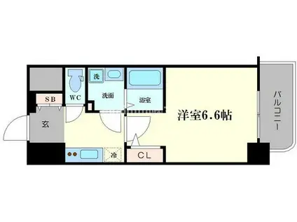 エスプレイス大阪城サウス(1K/9階)の間取り写真