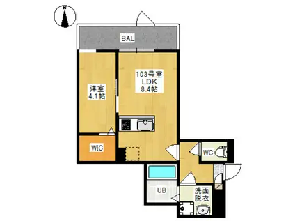 REGALEST LUXE(1LDK/1階)の間取り写真