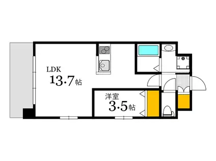 ノーブル広島駅前(1LDK/10階)の間取り写真