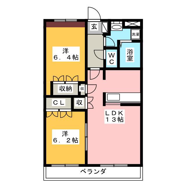 マーキュリーパレス(2LDK/3階)の間取り写真