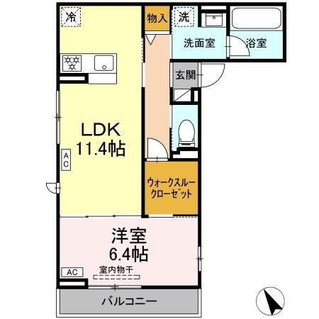 アビタシオンL(1LDK/2階)の間取り写真