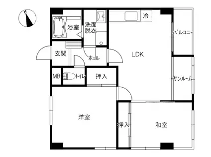 ベルトピア金沢 I(2LDK/4階)の間取り写真