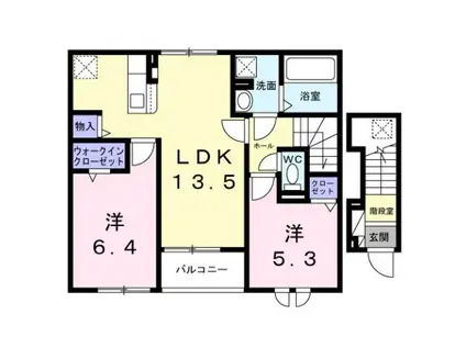 サンライズ・MITO B(2LDK/2階)の間取り写真