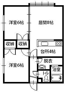 CREDIA(2LDK/2階)の間取り写真