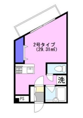 ヴェルデ(ワンルーム/2階)の間取り写真