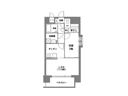 アンクレージュ八王寺(1LDK/7階)の間取り写真