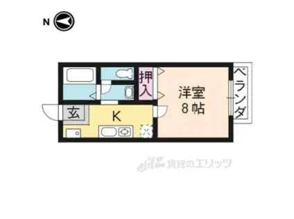 ハイムアルテア(1K/2階)の間取り写真