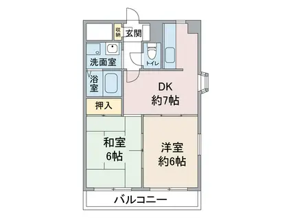 ソレイユ上社(2DK/1階)の間取り写真
