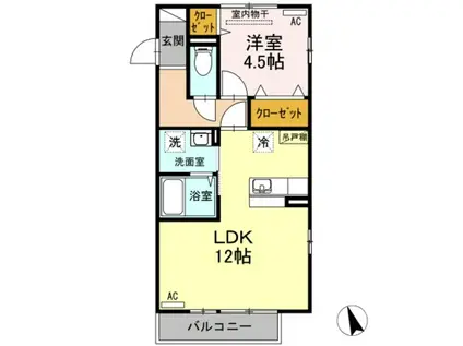 ル・レクチエ(1LDK/2階)の間取り写真