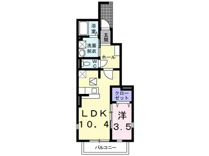 プチ・オーブ(1LDK/1階)の間取り写真