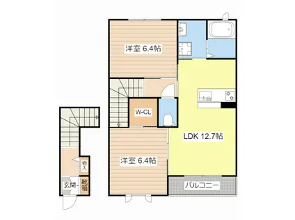 ジョイフルメゾン SK(2LDK/2階)の間取り写真