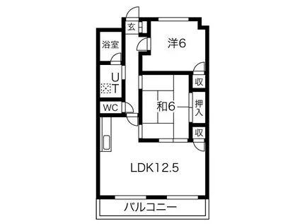 メゾンみやび(2LDK/4階)の間取り写真