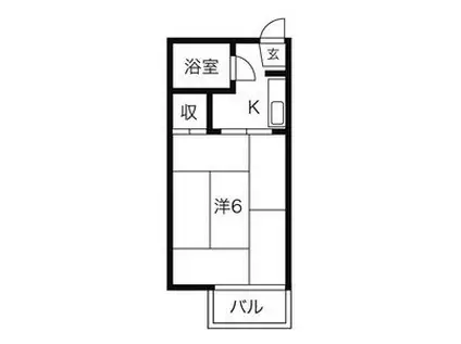 コーポ美紗(1K/2階)の間取り写真